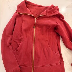 Lululemon Scuba Hoodie OG — Size 10, Red, Thick Fleece, Zip Up